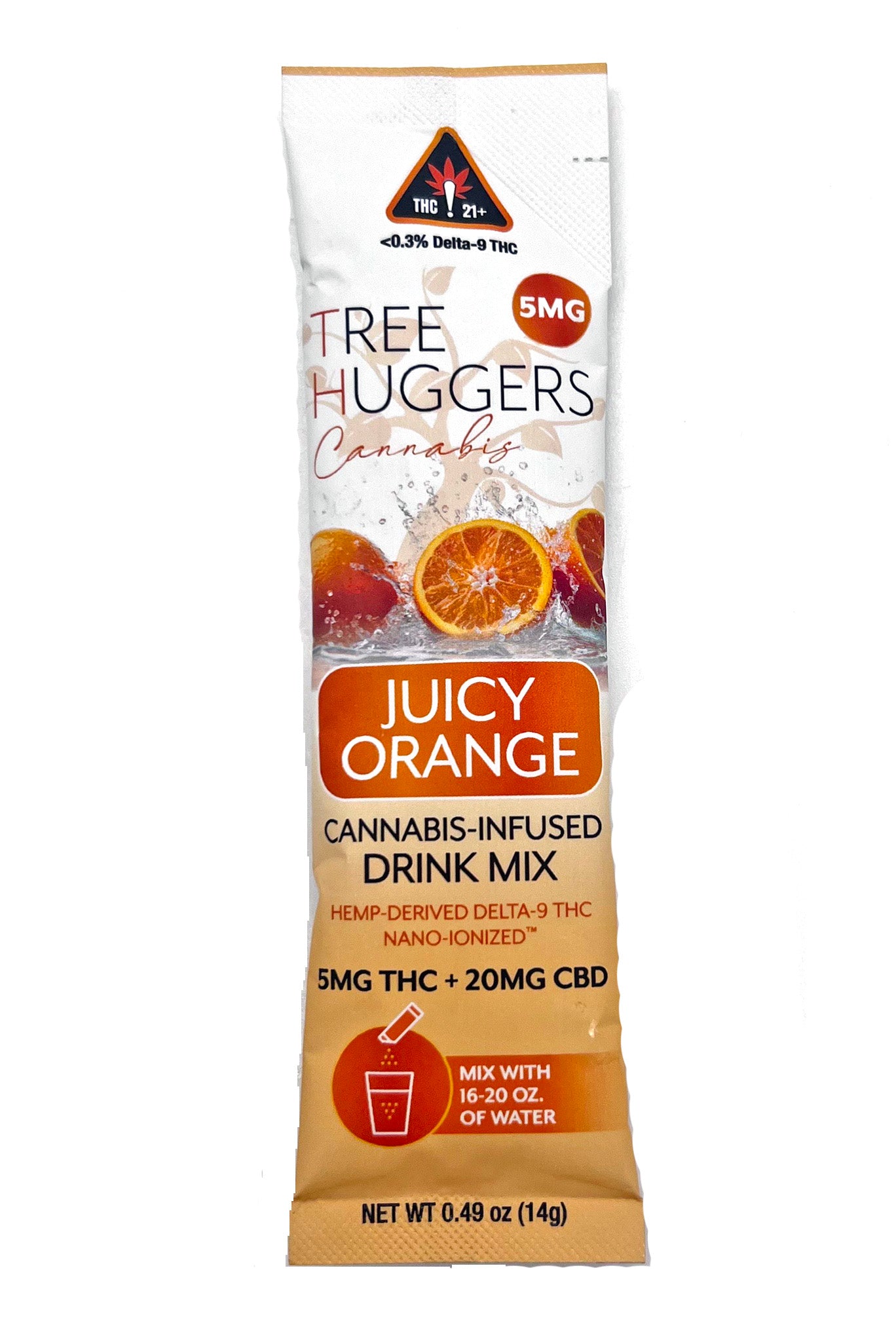 Cannabis Beverage Powder Pouch – Juicy Orange 5mg (10 sticks per pouch)