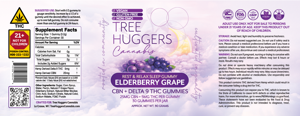 Tree Huggers Cannabis Rest & Relax Sleep Gummies 30 ct. Jar