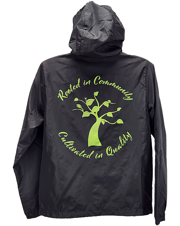 Tree Huggers Cannabis Windbreaker - Black