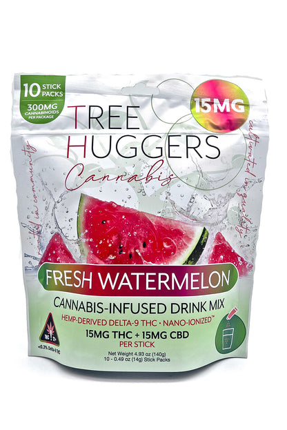 Cannabis Beverage Powder Pouch – Fresh Watermelon 15mg (10 sticks per pouch)