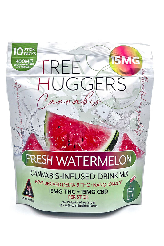Cannabis Beverage Powder Pouch – Fresh Watermelon 15mg (10 sticks per pouch)