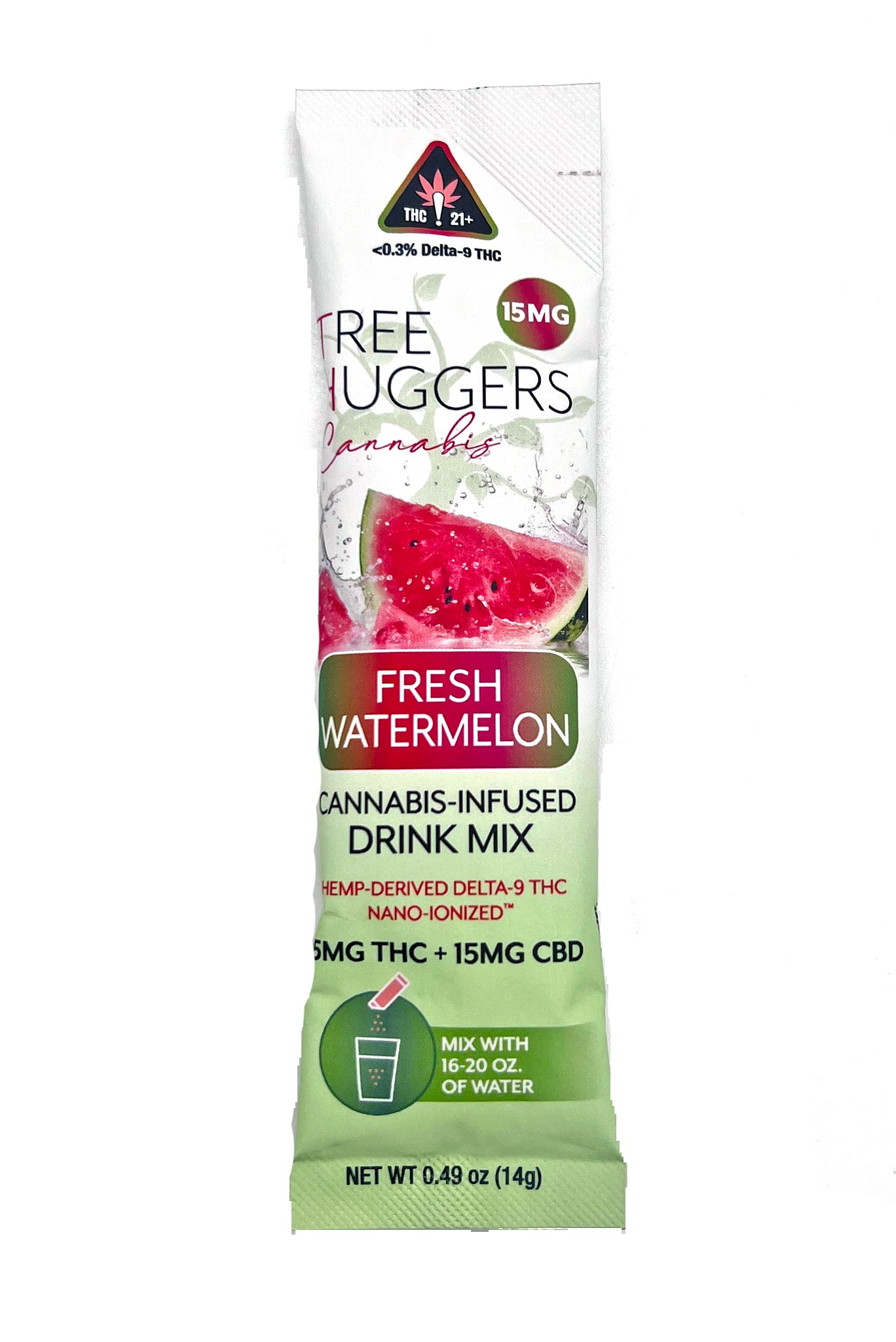 Cannabis Beverage Powder Pouch – Fresh Watermelon 15mg (10 sticks per pouch)
