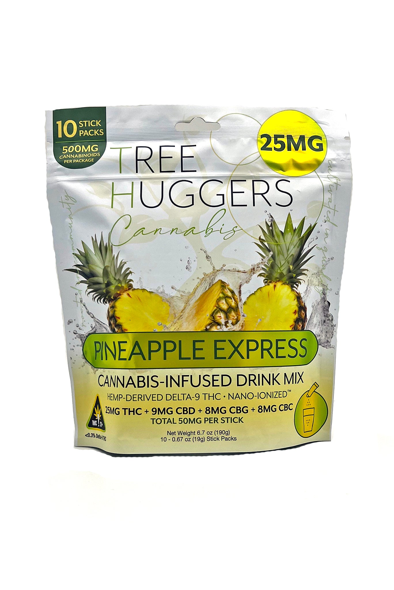 Cannabis Beverage Powder Pouch – Pineapple Express 25mg (10 sticks per pouch)