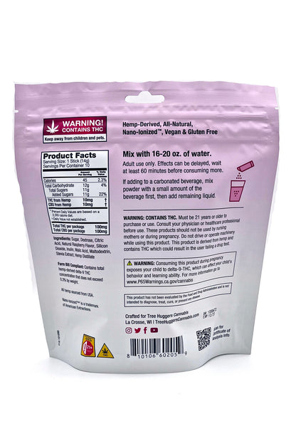 Cannabis Beverage Powder Pouch – Ripe Raspberry 10mg (10 sticks per pouch)