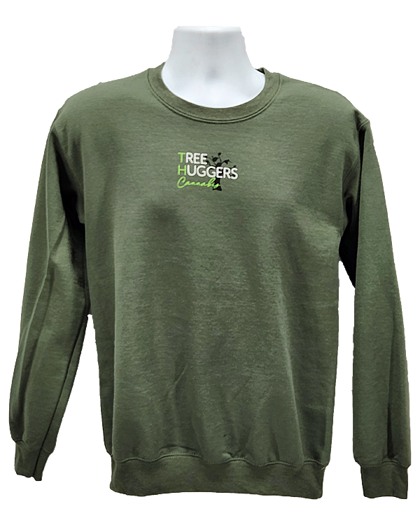Tree Huggers Cannabis Crewneck - Olive Green